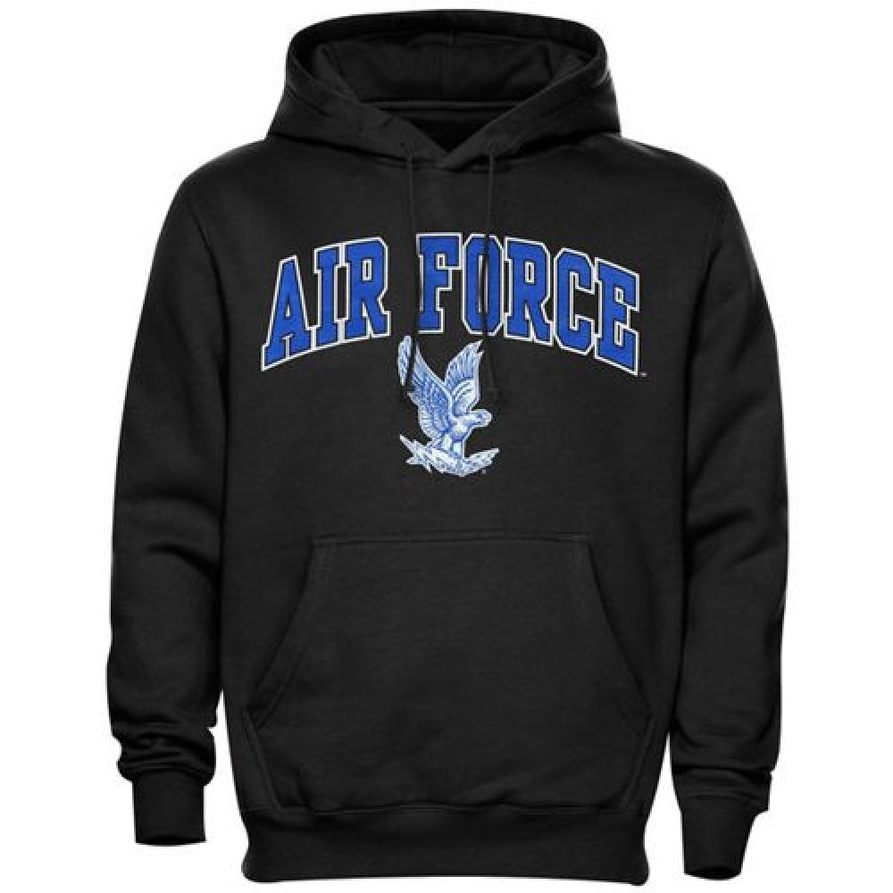 Air Force Falcons Midsize Arch Pullover Hoodie Black 1
