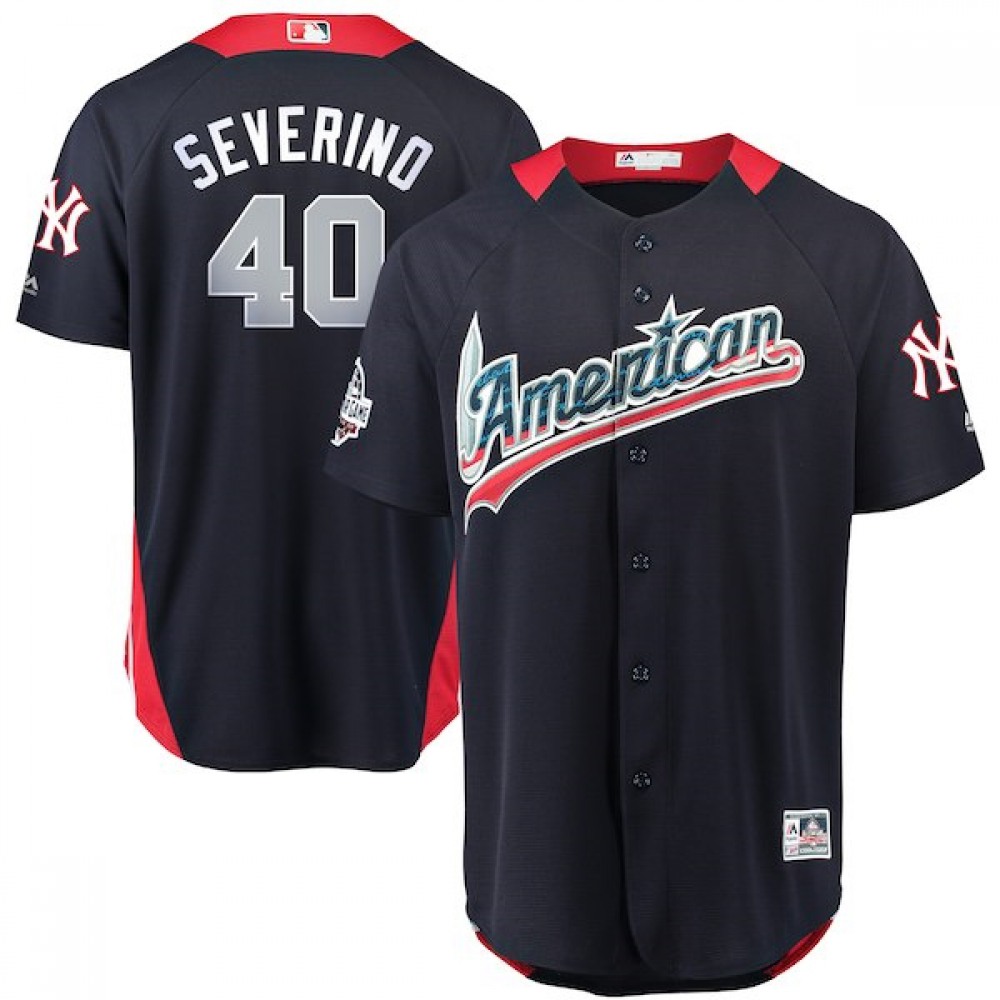 American League #40 Luis Severino Navy 2018 MLB All-Star Game Home Run Derby Jersey 1