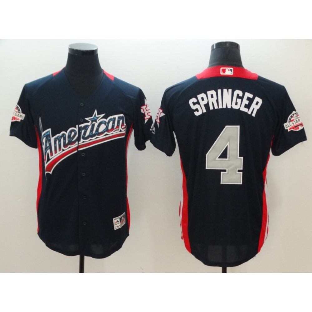 American League #4 George Springer Navy 2018 MLB All-Star Game Home Run Derby Jersey 1
