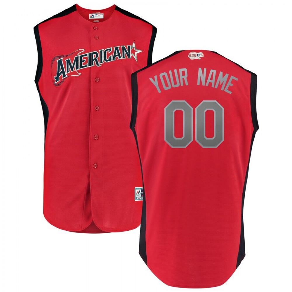 American League Red 2019 MLB All-Star Game Workout Custom Jersey 1