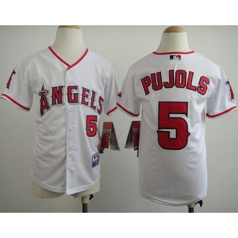 Angels #5 Albert Pujols White Stitched Youth MLB Jersey 1