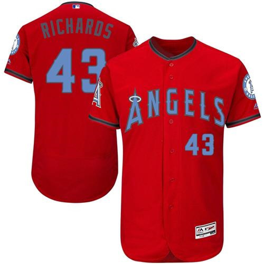Angels of Anaheim #43 Garrett Richards Red Flexbase Authentic Collection 2016 Father's Day Stitched MLB Jersey 1