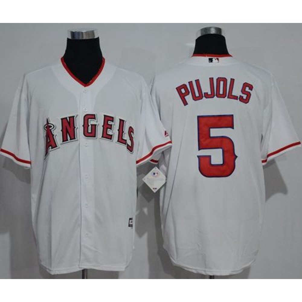 Angels of Anaheim #5 Albert Pujols White New Cool Base Stitched MLB Jersey 1