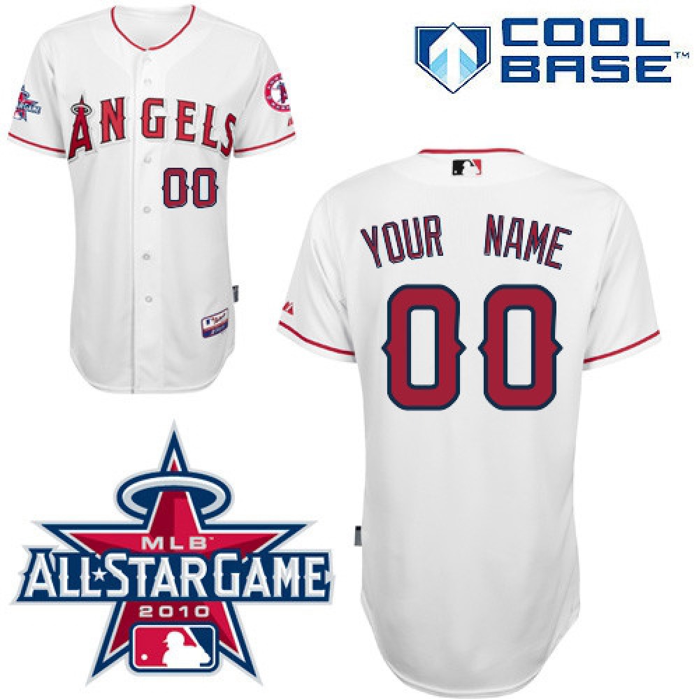 Angels of Anaheim Personalized Authentic White w/2010 All-Star Patch MLB Jersey 1