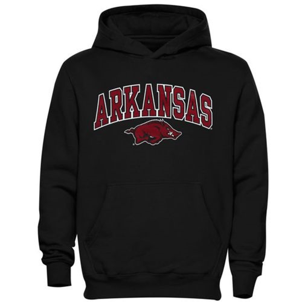 Arkansas Razorbacks Midsized Pullover Hoodie Black 1