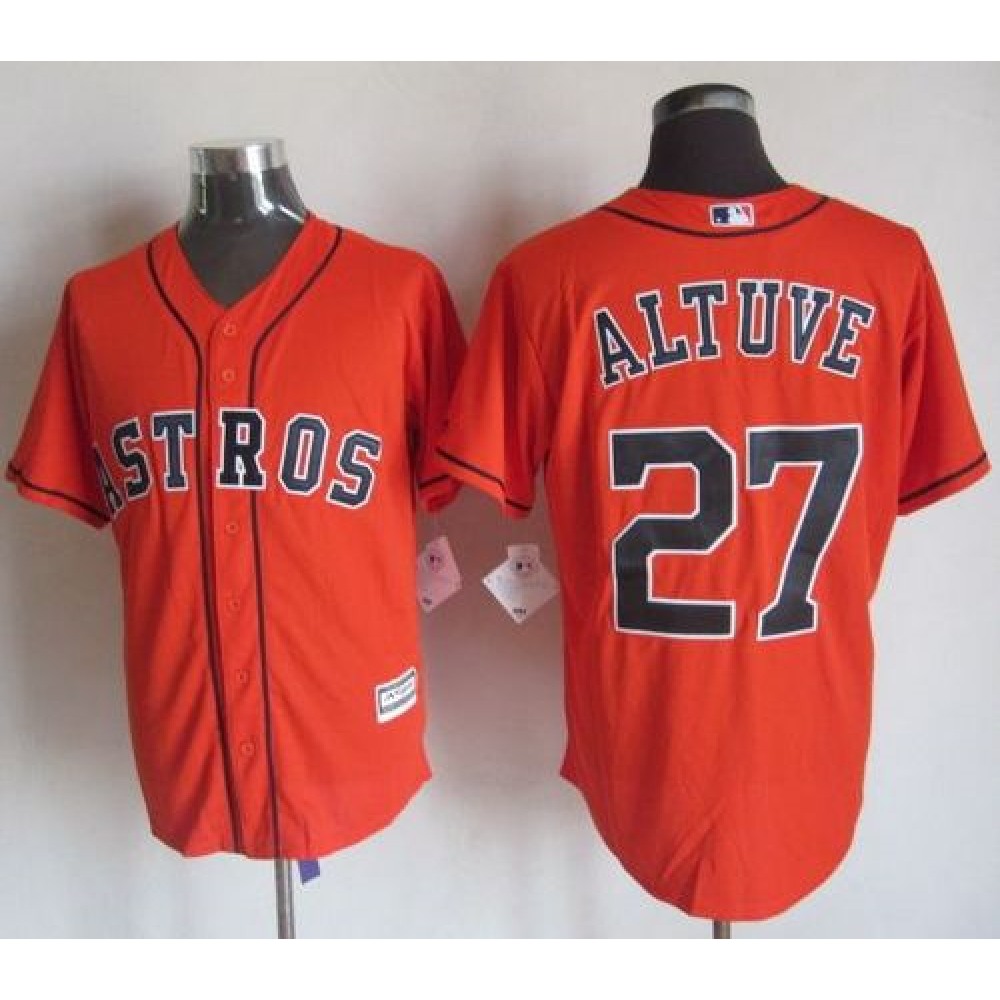 Astros #27 Jose Altuve Orange New Cool Base Stitched MLB Jersey 1