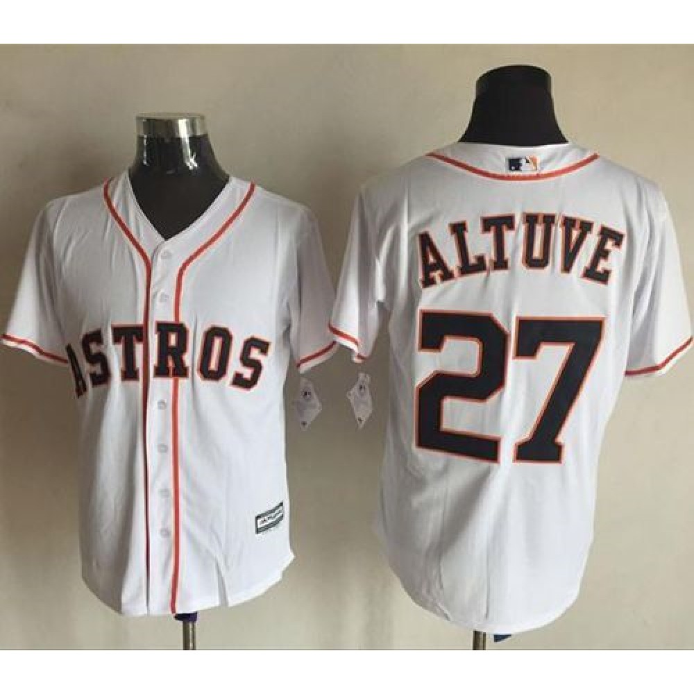 Astros #27 Jose Altuve White New Cool Base Stitched MLB Jersey 1