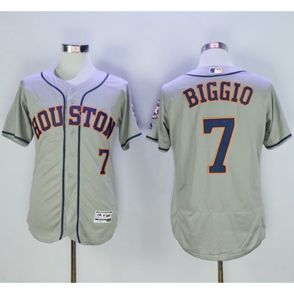 Astros #7 Craig Biggio Grey Flexbase Authentic Collection Stitched MLB Jersey 1