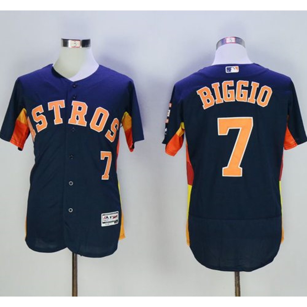 Astros #7 Craig Biggio Navy Blue Flexbase Authentic Collection Stitched MLB Jersey 1