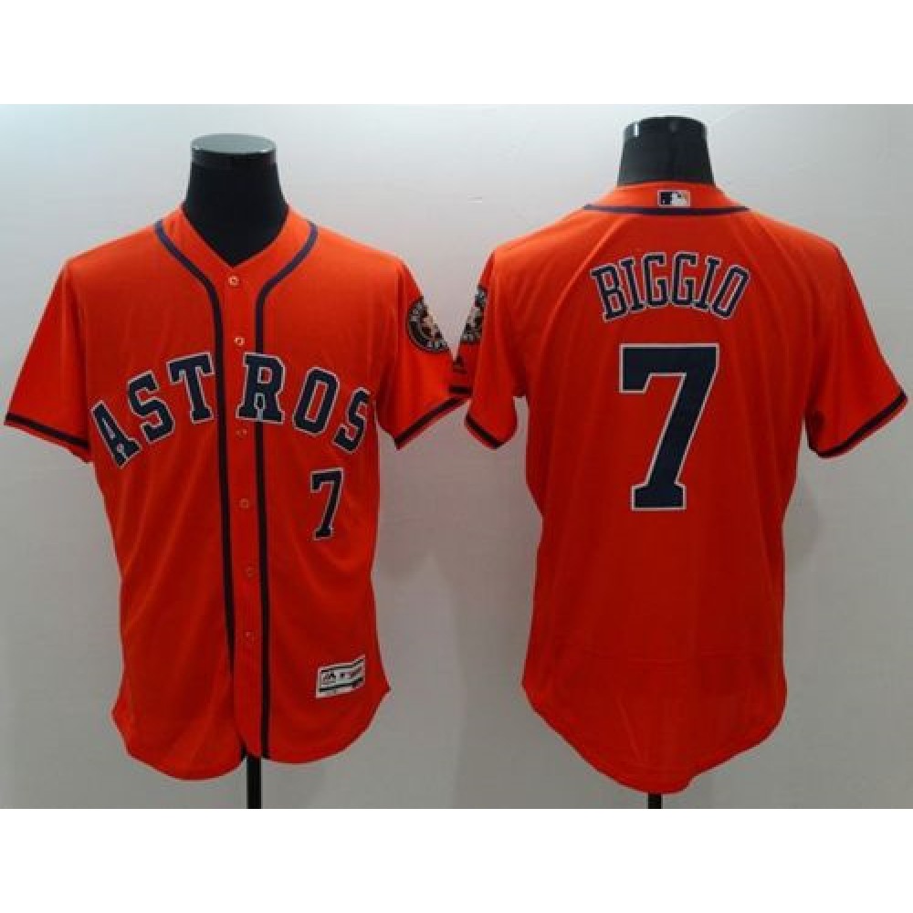 Astros #7 Craig Biggio Orange Flexbase Authentic Collection Stitched MLB Jersey 1