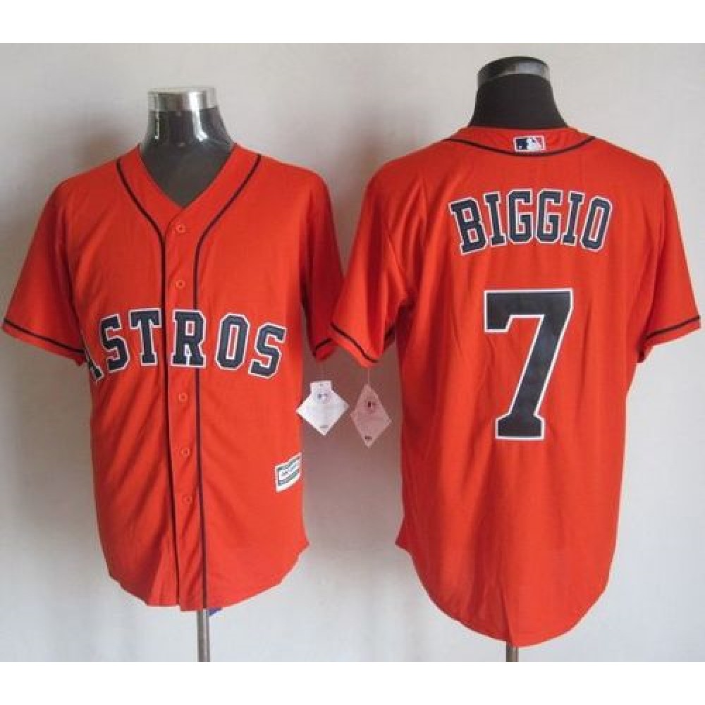 Astros #7 Craig Biggio Orange New Cool Base Stitched MLB Jersey 1
