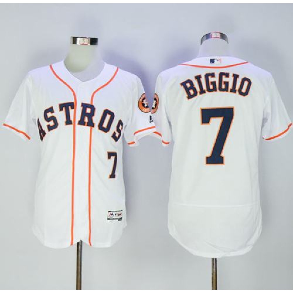 Astros #7 Craig Biggio White Flexbase Authentic Collection Stitched MLB Jersey 1