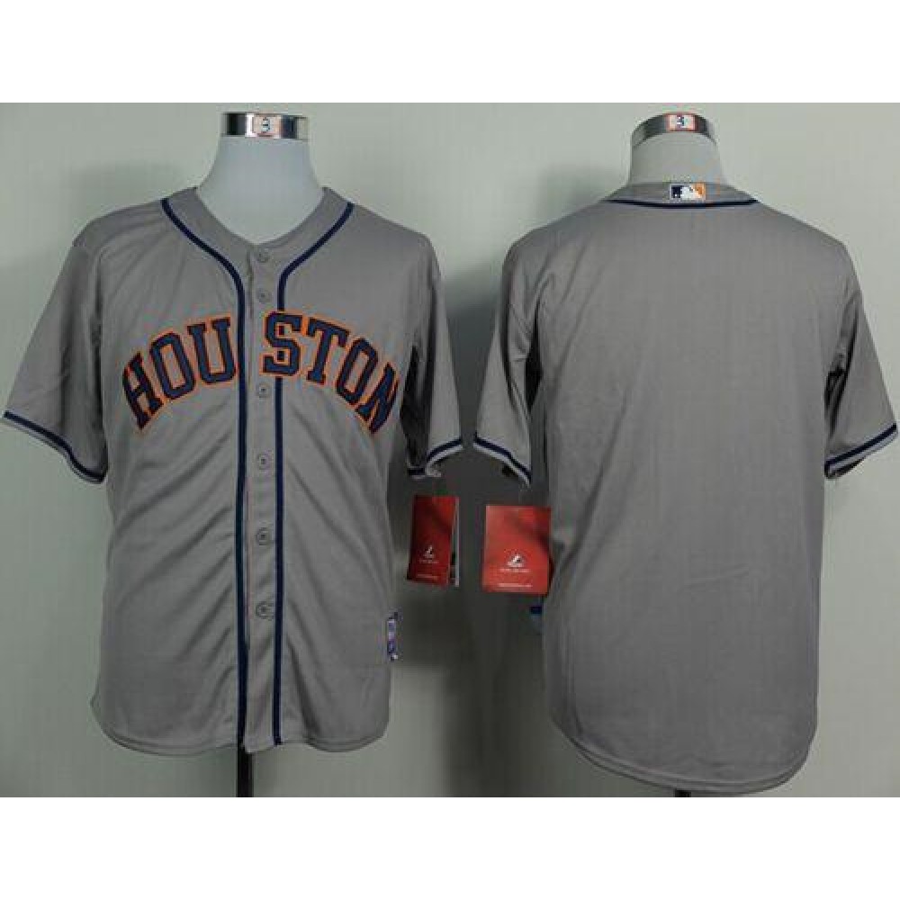 Astros Blank Grey Cool Base Stitched MLB Jersey 1