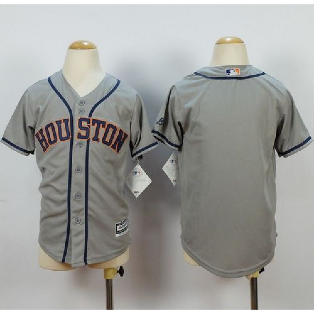 Astros Blank Grey Cool Base Stitched Youth MLB Jersey 1