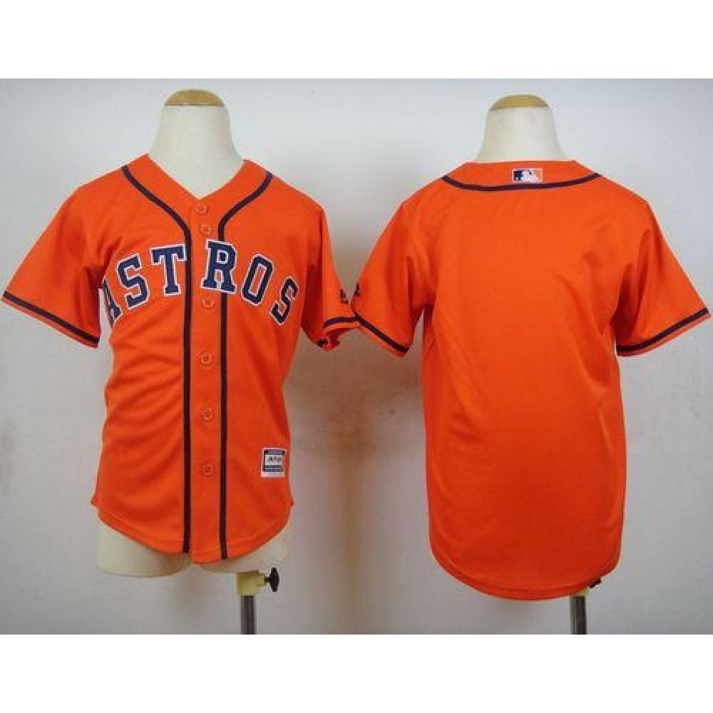 Astros Blank Orange Cool Base Stitched Youth MLB Jersey 1