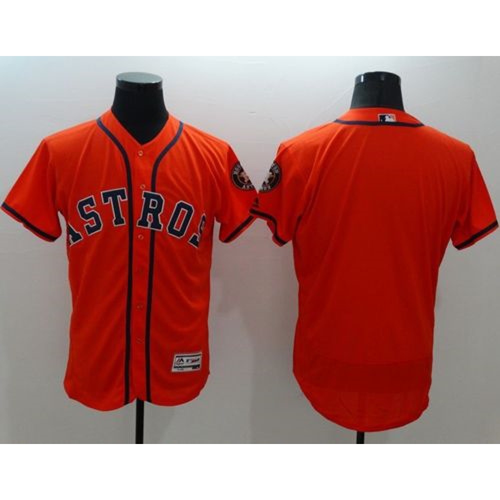 Astros Blank Orange Flexbase Authentic Collection Stitched MLB Jersey 1