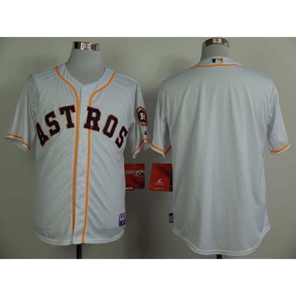 Astros Blank White Cool Base Stitched MLB Jersey 1