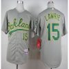 Athletics #15 Brett Lawrie Grey Cool Base Stitched MLB Jersey