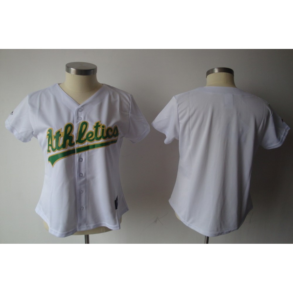 Athletics Blank White Women's Fashion Stitched MLB Jersey 1