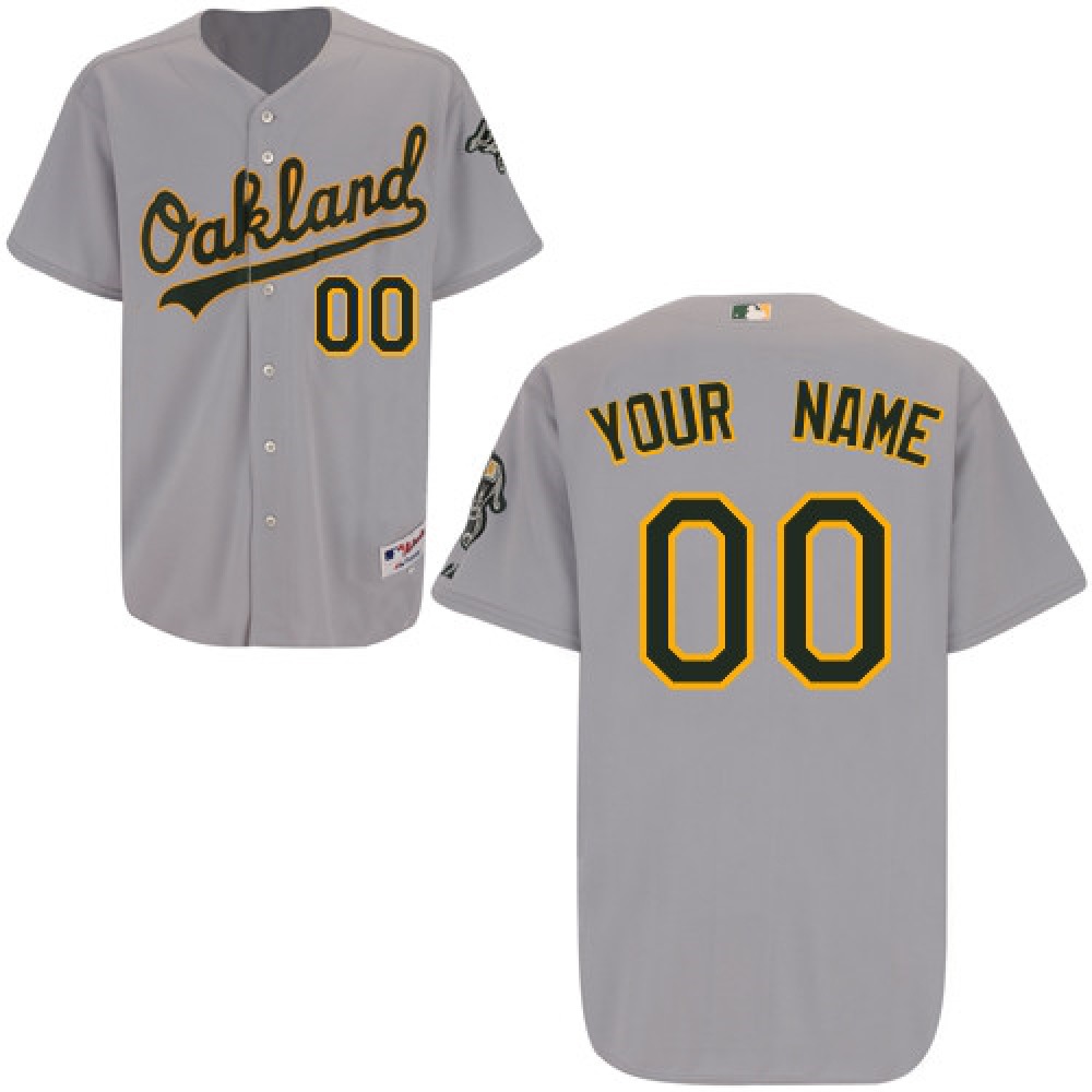 Athletics Personalized Authentic Grey MLB Jersey 1