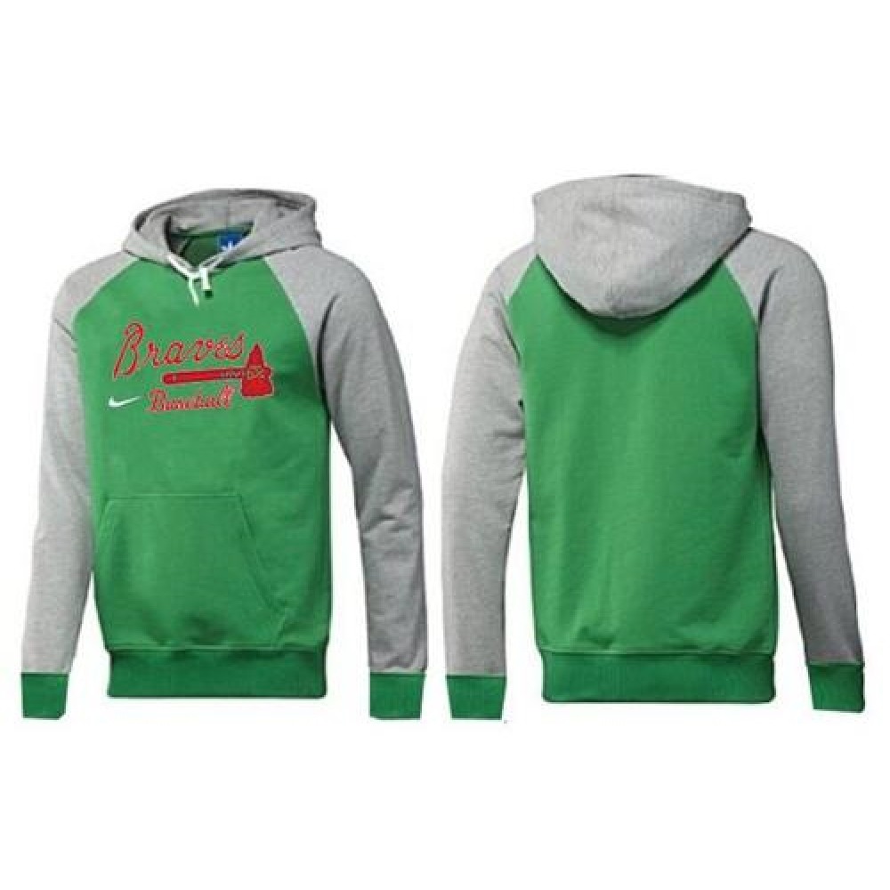 Atlanta Braves Pullover Hoodie Green & Grey 1