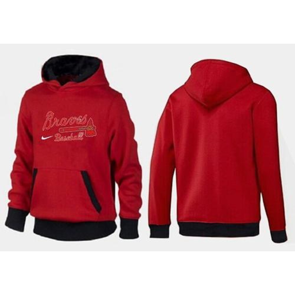 Atlanta Braves Pullover Hoodie Red & Black 1
