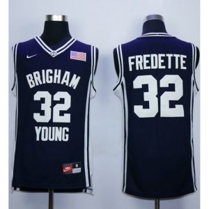 BYU Cougars #32 Jimmer Fredette Navy Blue Basketball Stitched NCAA Jersey