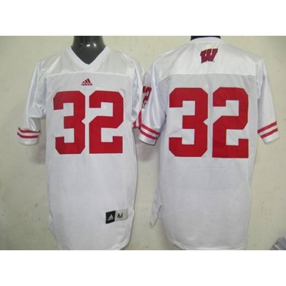 Badgers #32 White Stitched NCAA Jersey 1