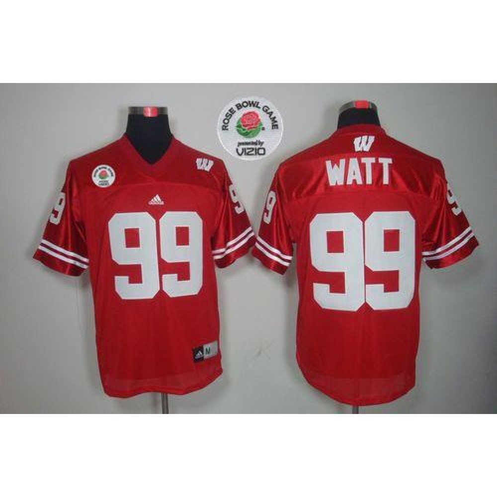 Badgers #99 J.J. Watt Red Rose Bowl Game Stitched NCAA Jersey 1