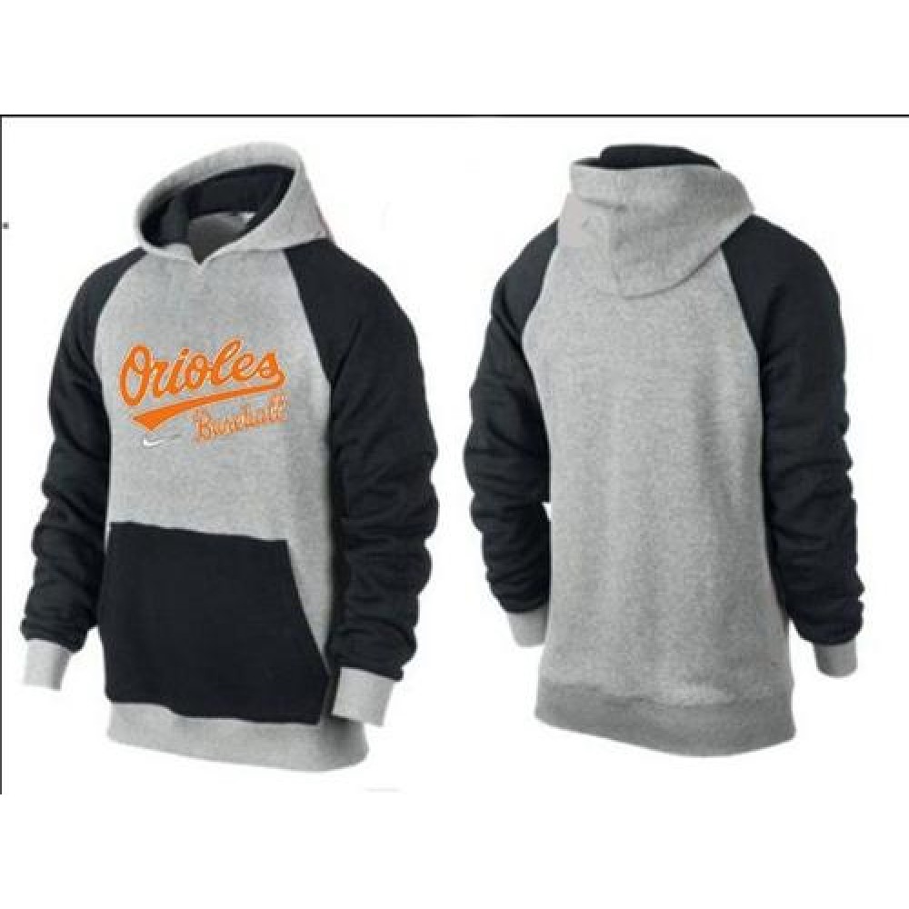 Baltimore Orioles Pullover Hoodie Grey & Black 1