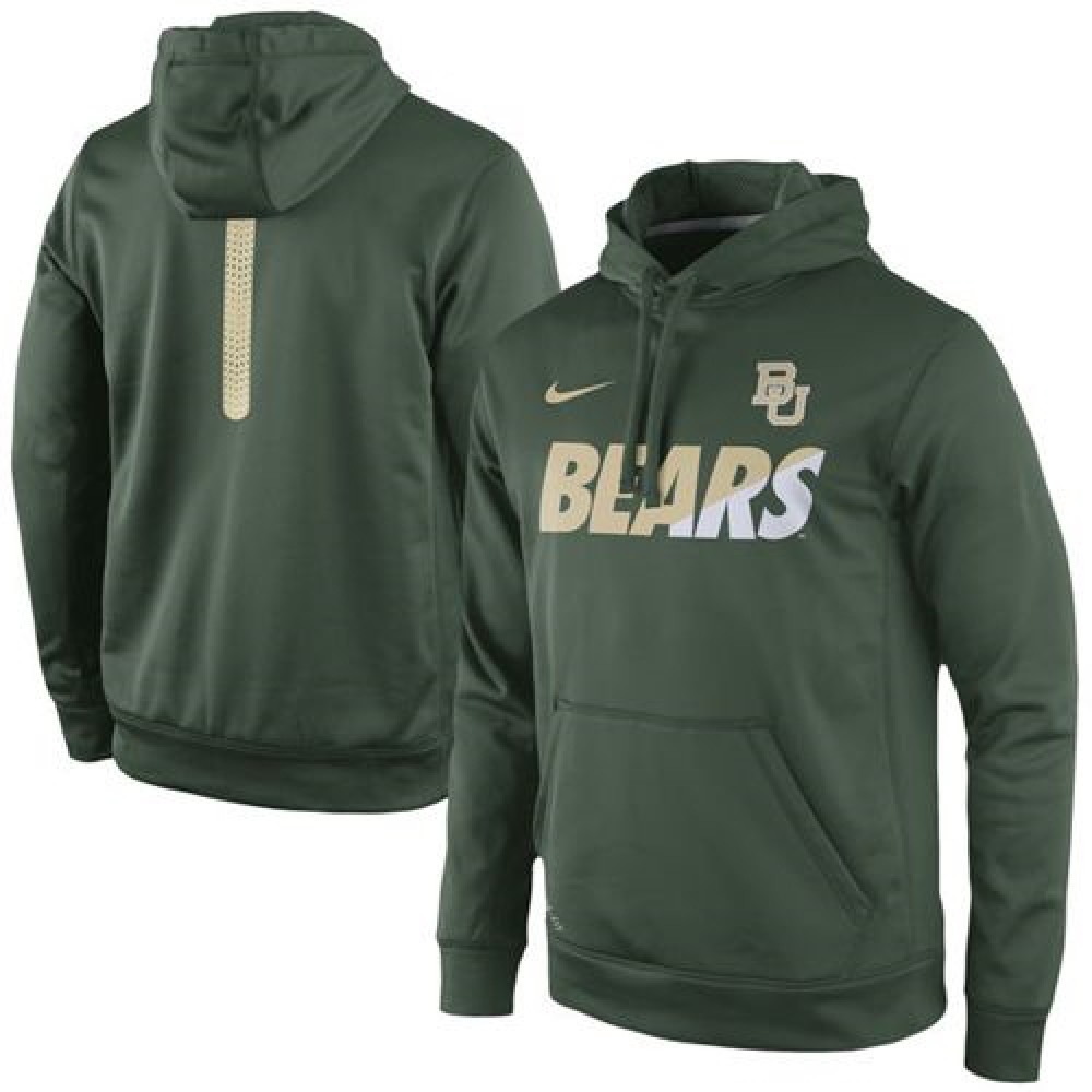 Baylor Bears Sideline KO Fleece Therma-FIT Performance Hoodie Green 1