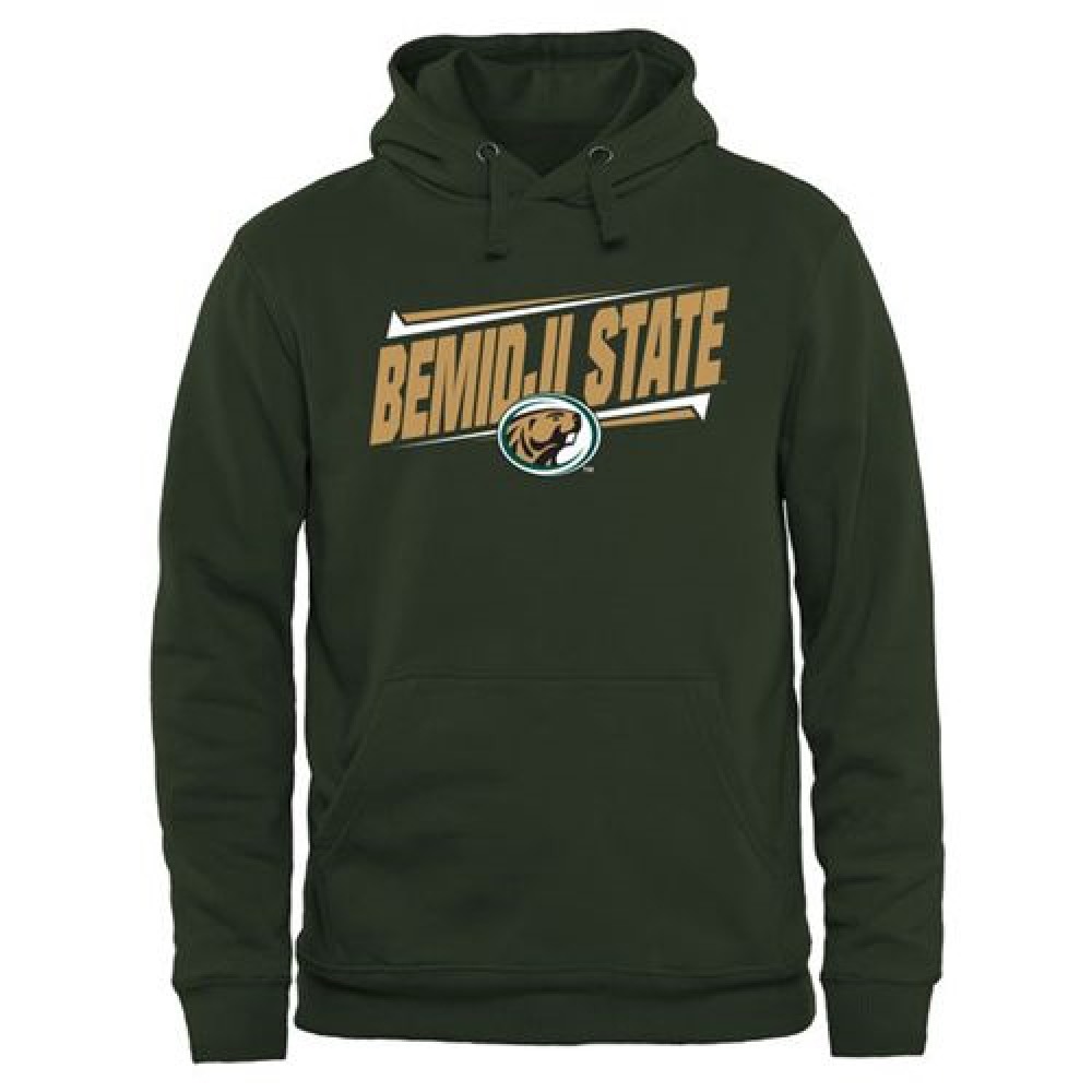 Bemidji State Beavers Double Bar Pullover Hoodie Green 1