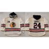 Blackhawks #24 Phillip Danault Cream Heavyweight Pullover Hoodie Stitched NHL Jersey