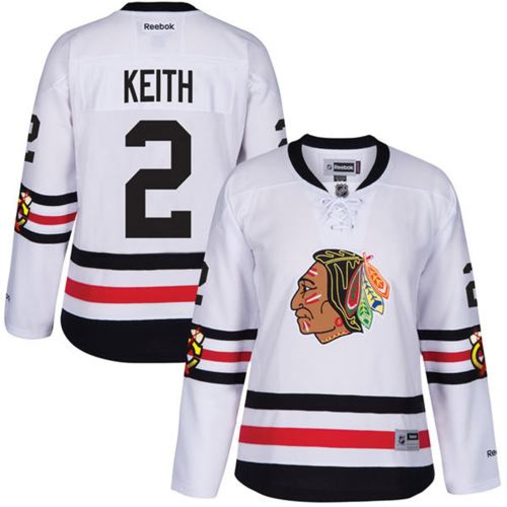 Blackhawks #2 Duncan Keith White 2017 Winter Classic Women's Stitched NHL Jersey 1