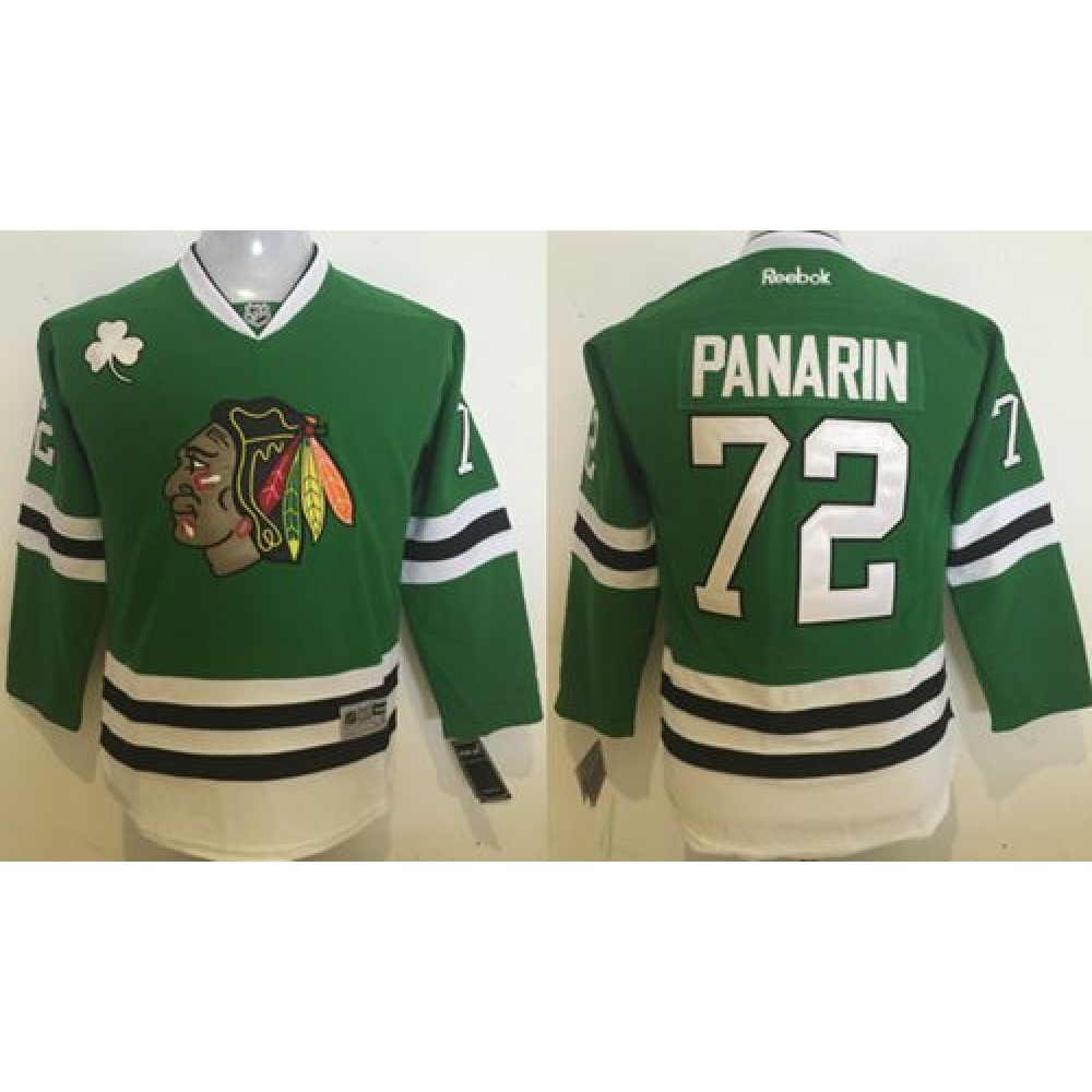 Blackhawks #72 Artemi Panarin Green Stitched Youth NHL Jersey 1