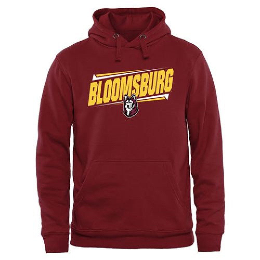 Bloomsburg Huskies Double Bar Pullover Hoodie Maroon 1