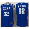 Blue Devils #12 Justise Winslow Blue Basketball Stitched NCAA Jersey