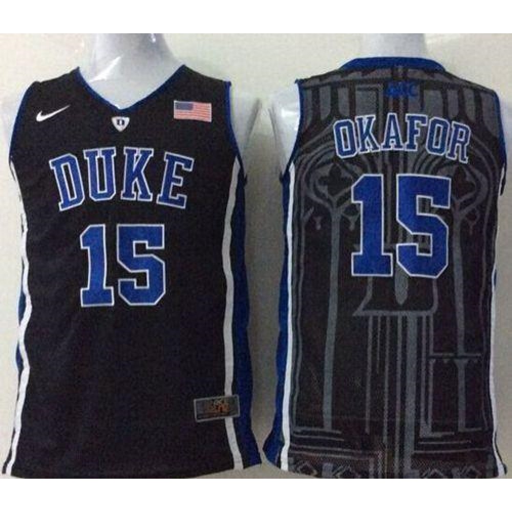 Blue Devils #15 Jahlil Okafor Black Basketball Stitched NCAA Jersey 1