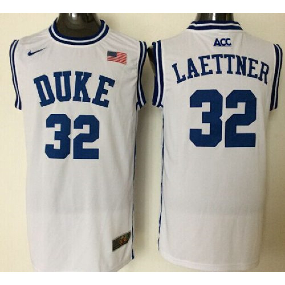 Blue Devils #32 Christian Laettner White Basketball New Stitched NCAA Jersey 1