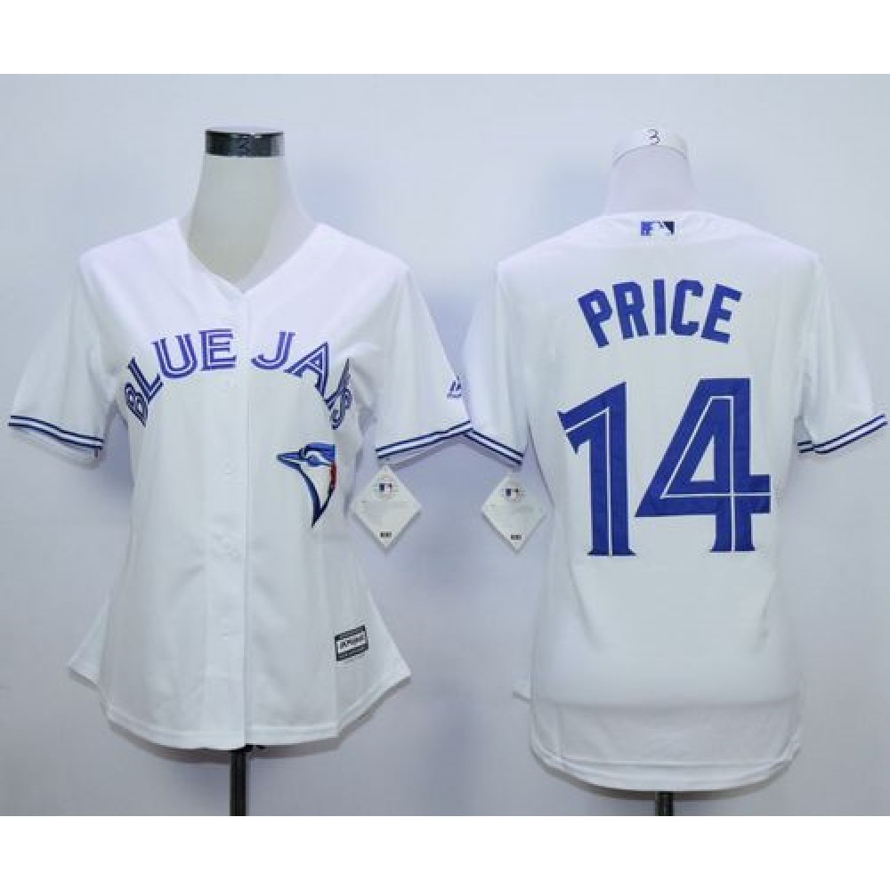 Blue Jays #14 David Price White Home Women's Stitched MLB Jersey 1