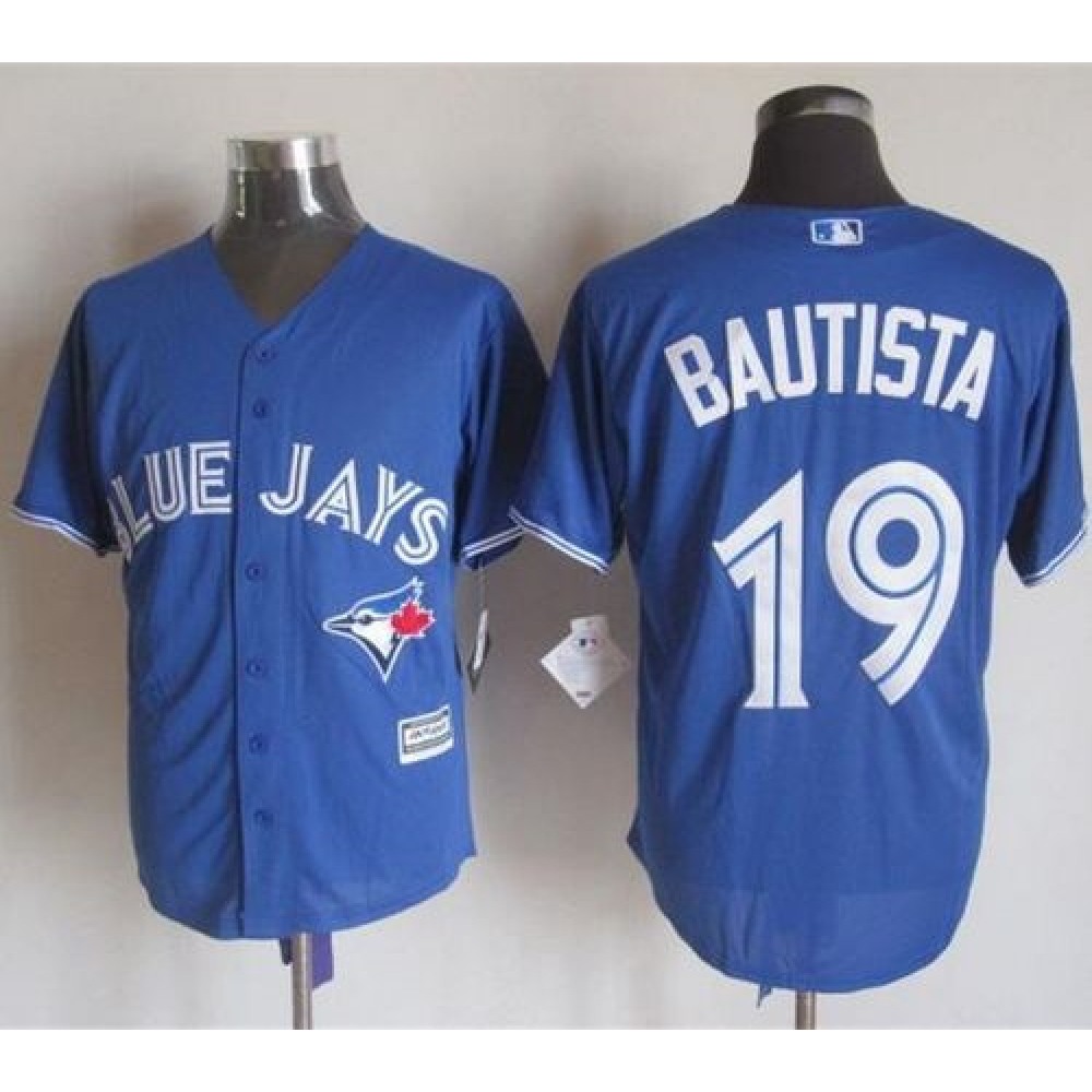 Blue Jays #19 Jose Bautista Blue New Cool Base Stitched MLB Jersey 1