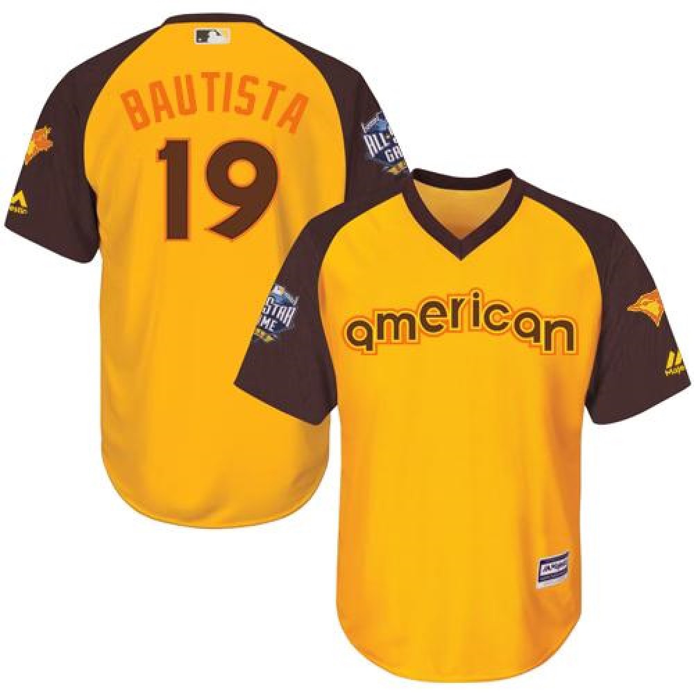 Blue Jays #19 Jose Bautista Gold 2016 All-Star American League Stitched Youth MLB Jersey 1