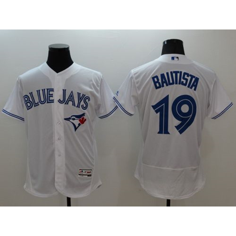 Blue Jays #19 Jose Bautista White Flexbase Authentic Collection Stitched MLB Jersey 1