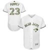 Blue Jays #23 Dalton Pompey White Flexbase Authentic Collection 2016 Memorial Day Stitched MLB Jersey