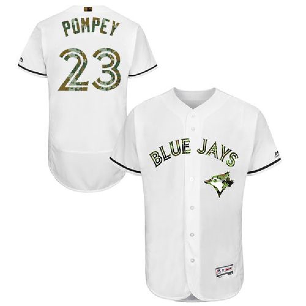 Blue Jays #23 Dalton Pompey White Flexbase Authentic Collection 2016 Memorial Day Stitched MLB Jersey 1