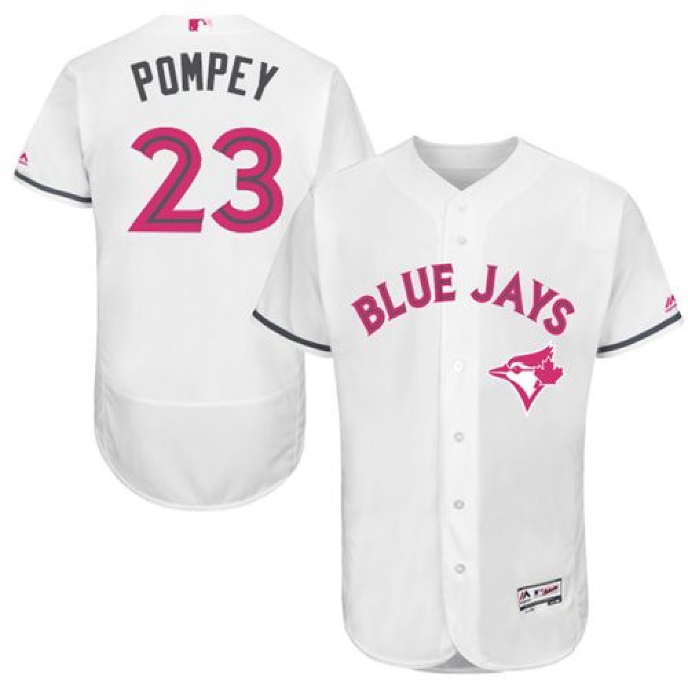 Blue Jays #23 Dalton Pompey White Flexbase Authentic Collection 2016 Mother's Day Stitched MLB Jersey 1