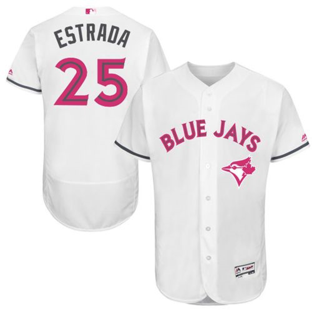 Blue Jays #25 Marco Estrada White Flexbase Authentic Collection 2016 Mother's Day Stitched MLB Jersey 1