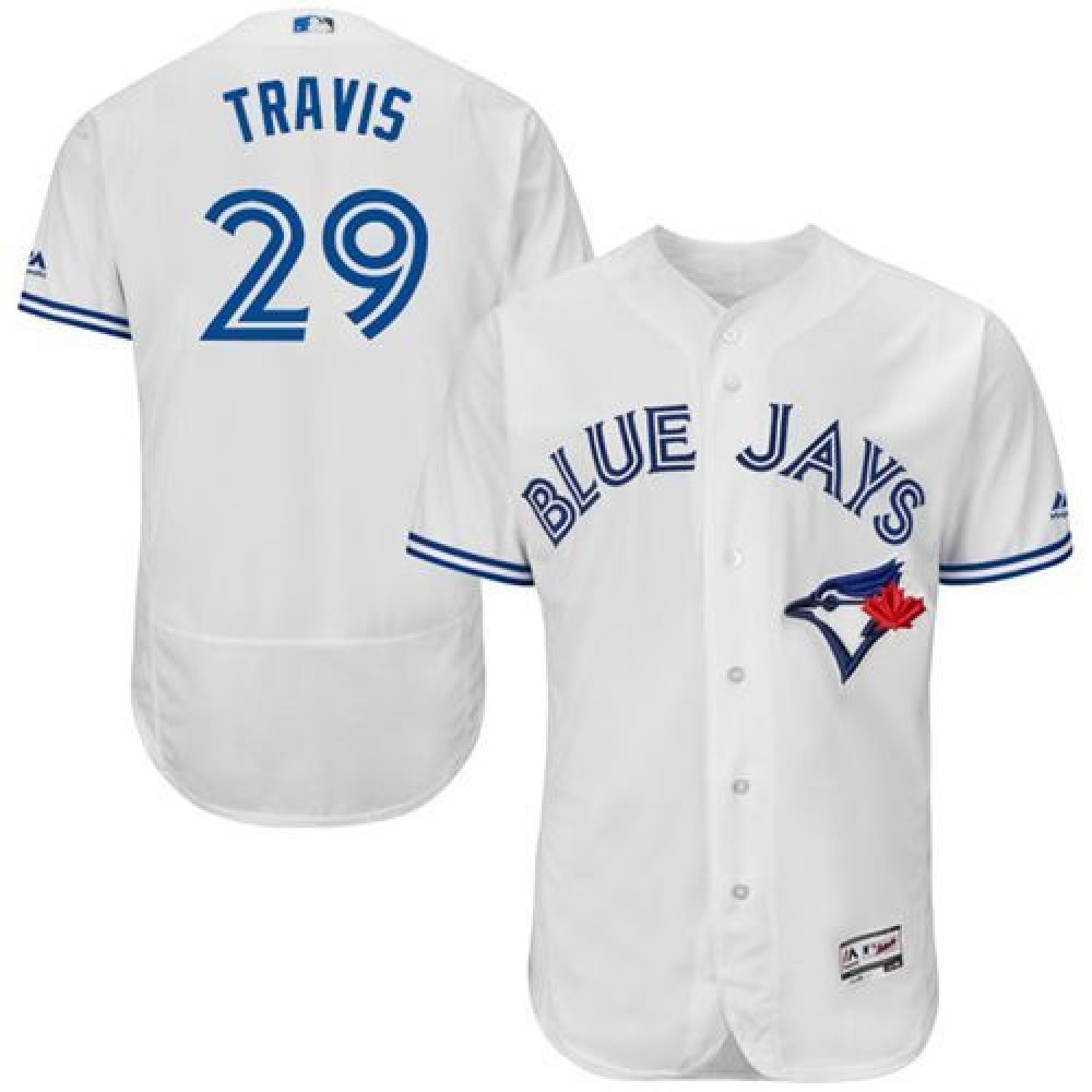 Blue Jays #29 Devon Travis White Flexbase Authentic Collection Stitched MLB Jersey 1