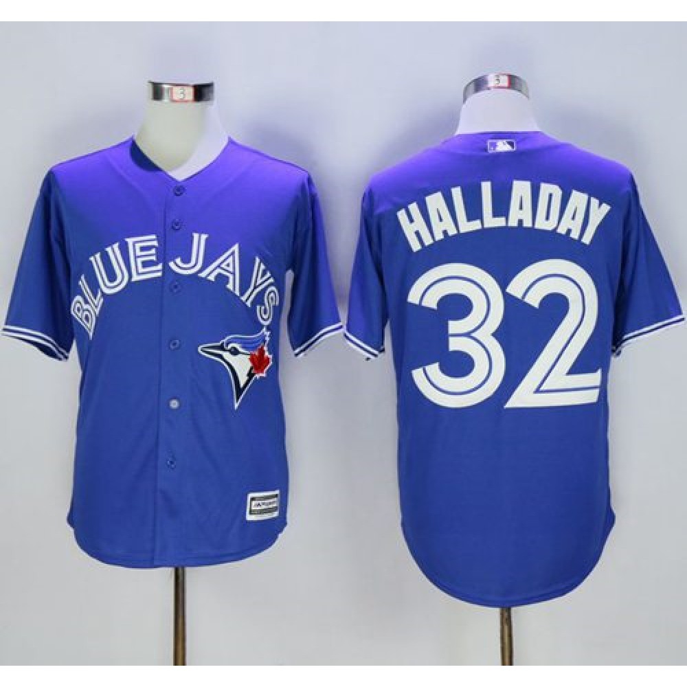 Blue Jays #32 Roy Halladay Blue New Cool Base Stitched MLB Jersey 1