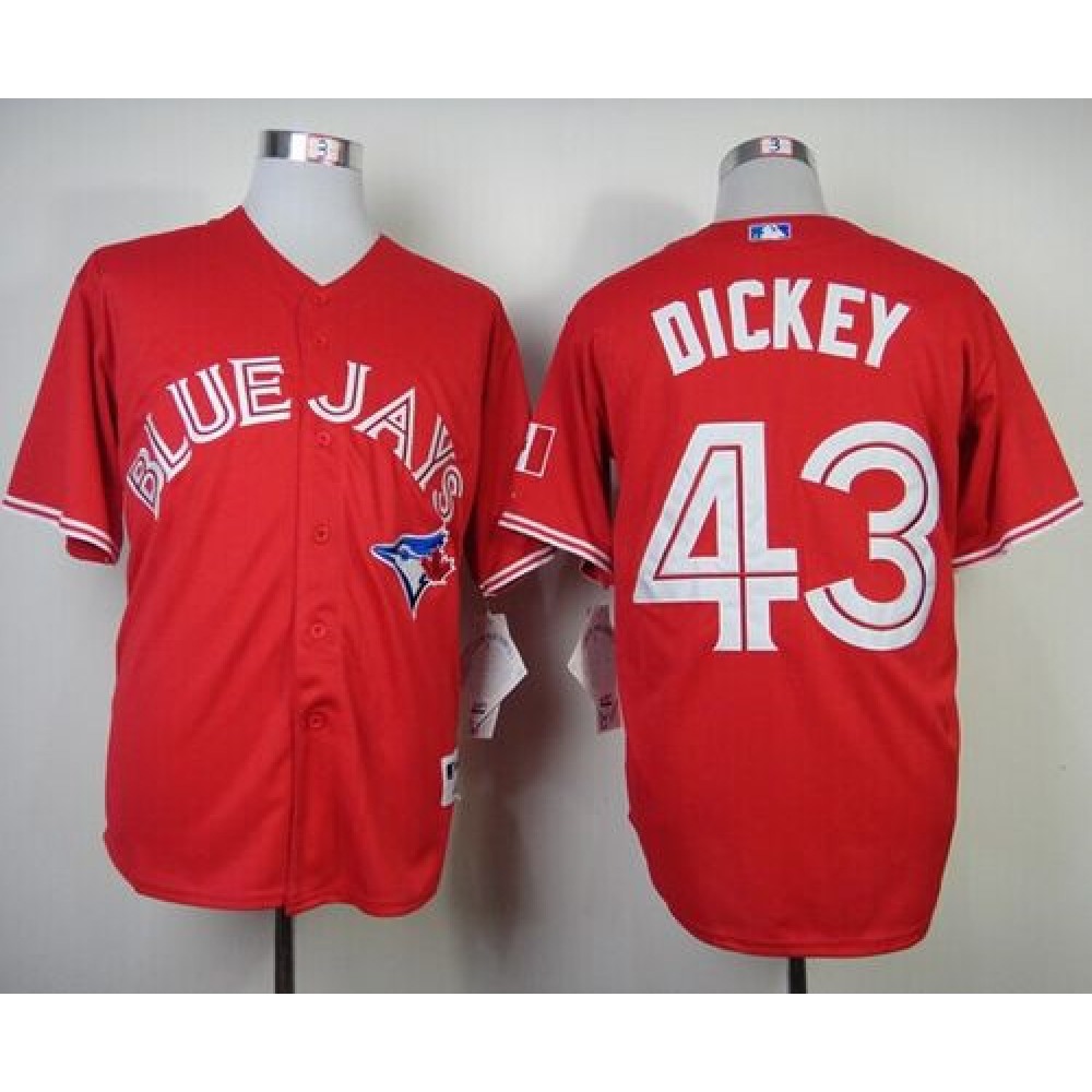 Blue Jays #43 R.A. Dickey Red Canada Day Stitched MLB Jersey 1